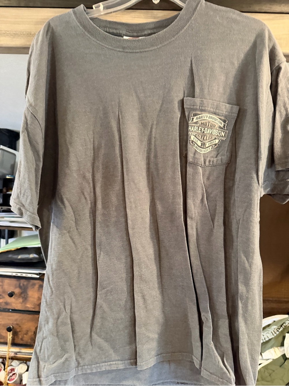 Harley-Davidson Gray Short Sleeve Pocket Tee